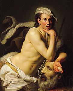 Johann Zoffany Self portrait as David with the head of Goliath Spain oil painting art